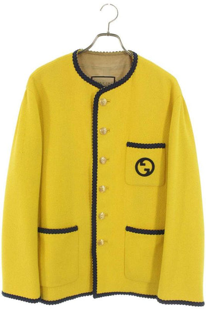 Gucci 741095 Zam2f Embroidered Tweed Jacket Men's 48