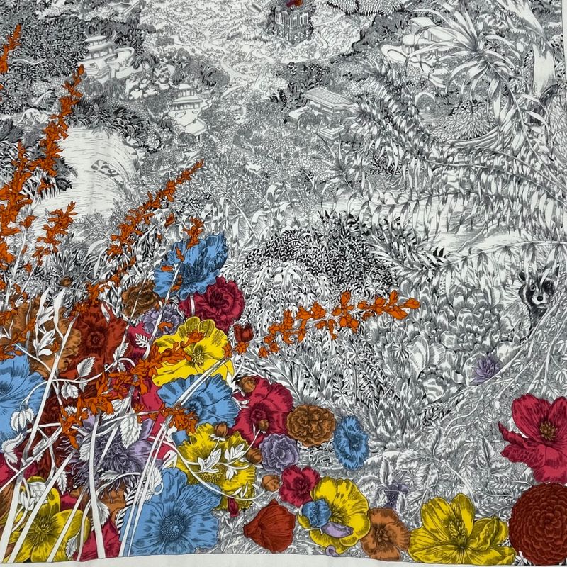 Hermes Scarf Carre 140 Large Size Carre Geant Natural Regression Cashmere