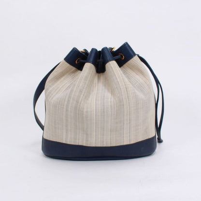 Hermes Market PM Leather And Canvas Blue Handbag Gold