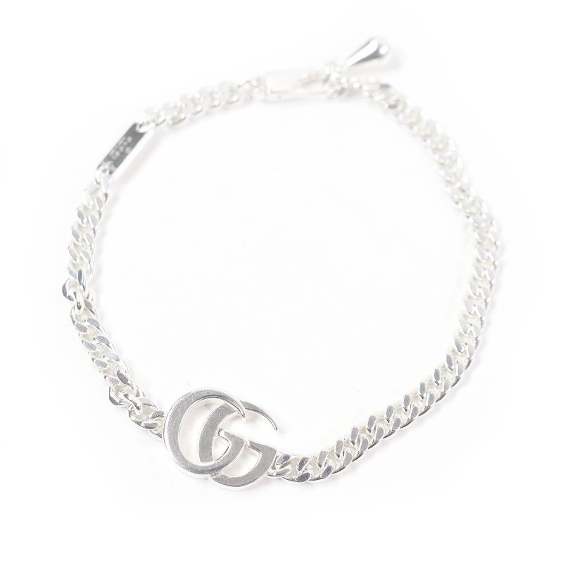 Gucci 814917 Double G Chain Bracelet Accessory Sv925 Silver 18 With Box And