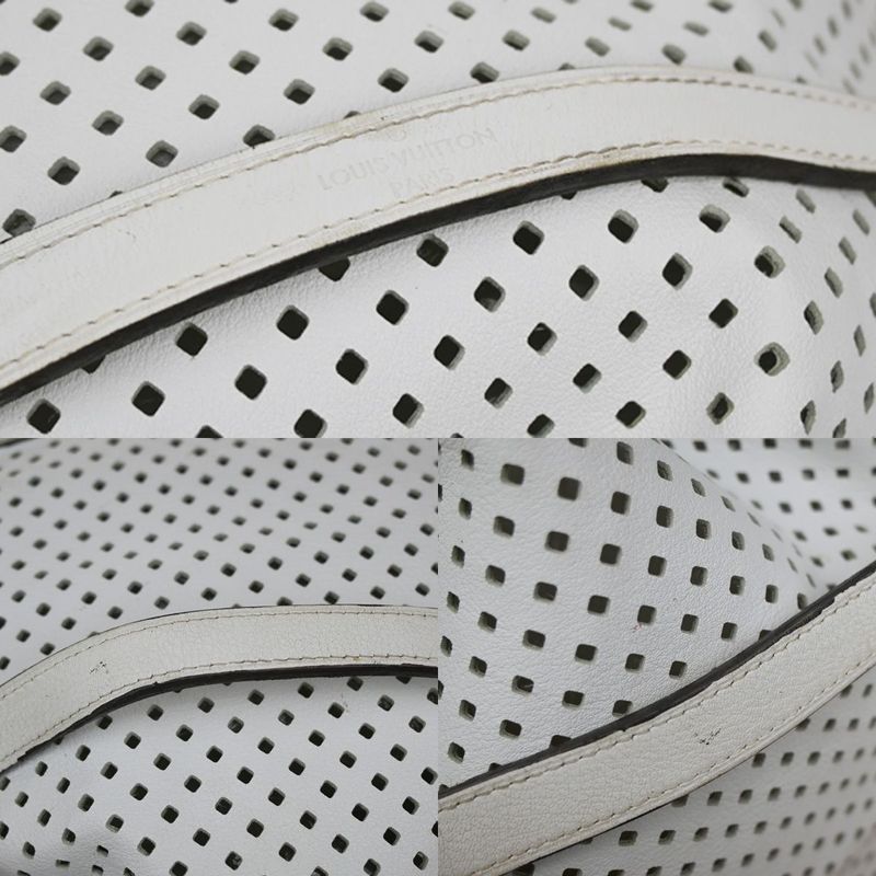 Louis Vuitton Noe Shoulder Bag Perforated Leather White 13ka919