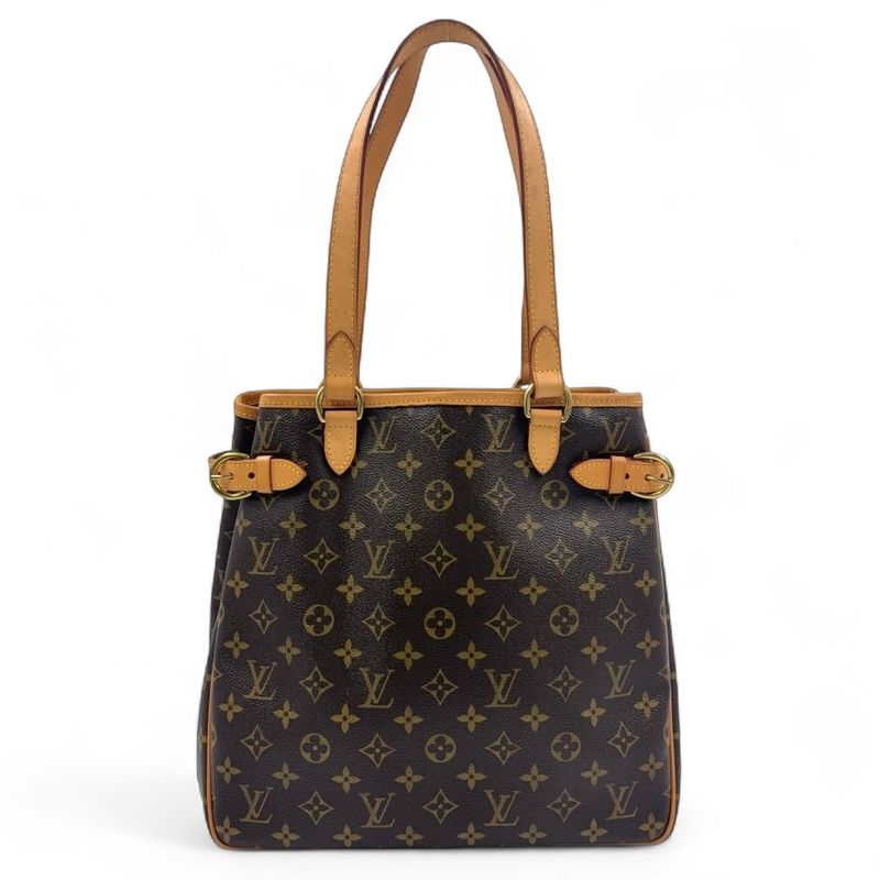 Louis Vuitton Batignolles Vertical Monogram Leather X PVC Brown Tote Bag M51153