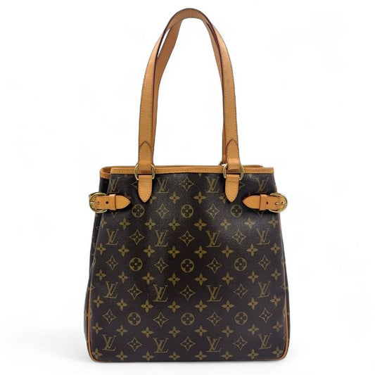 Louis Vuitton Batignolles Vertical Monogram Leather X PVC Brown Tote Bag M51153