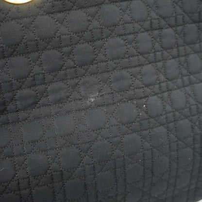 Christian Dior Handbag Canage Lady Dior Nylon Black Gold Hardware Women