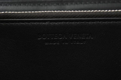 Unused Bottega Veneta Long Wallet Intrecciato Zip Up Around 649607 Calf Black