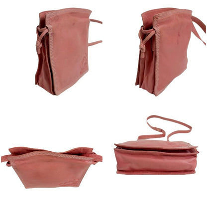 Loewe Mini Shoulder Bag Drawstring Shape Flamenco Pink Nappa Leather Anagram