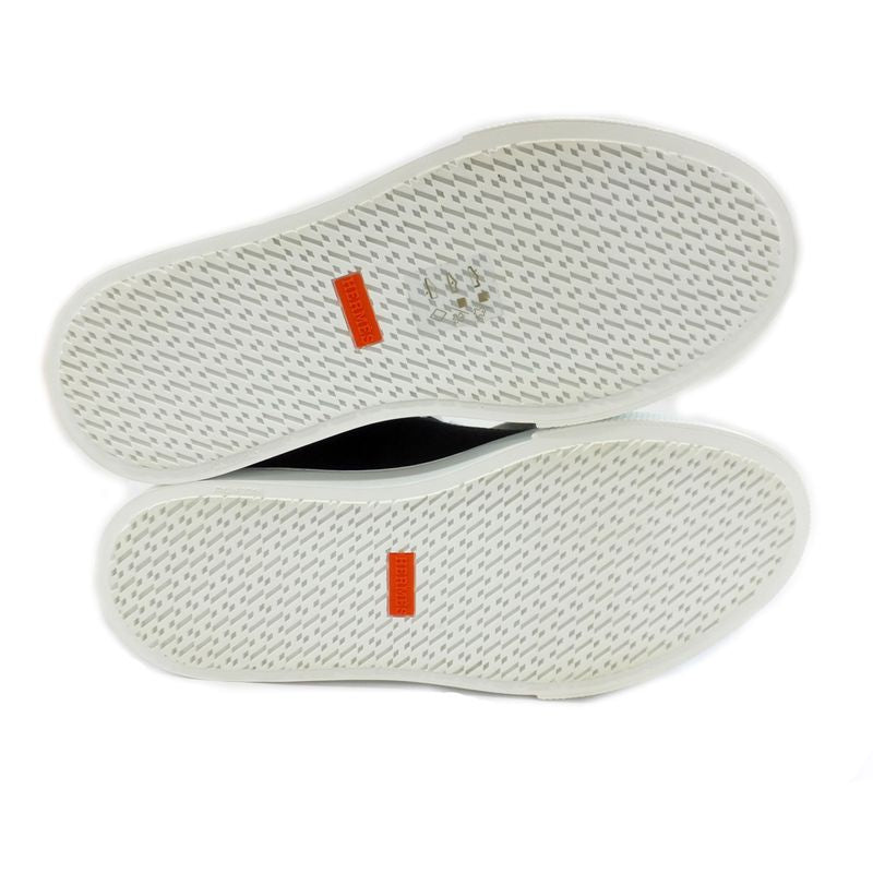 Hermes Iriko High Cut Sneakers - Description 38 Black White Cotton
