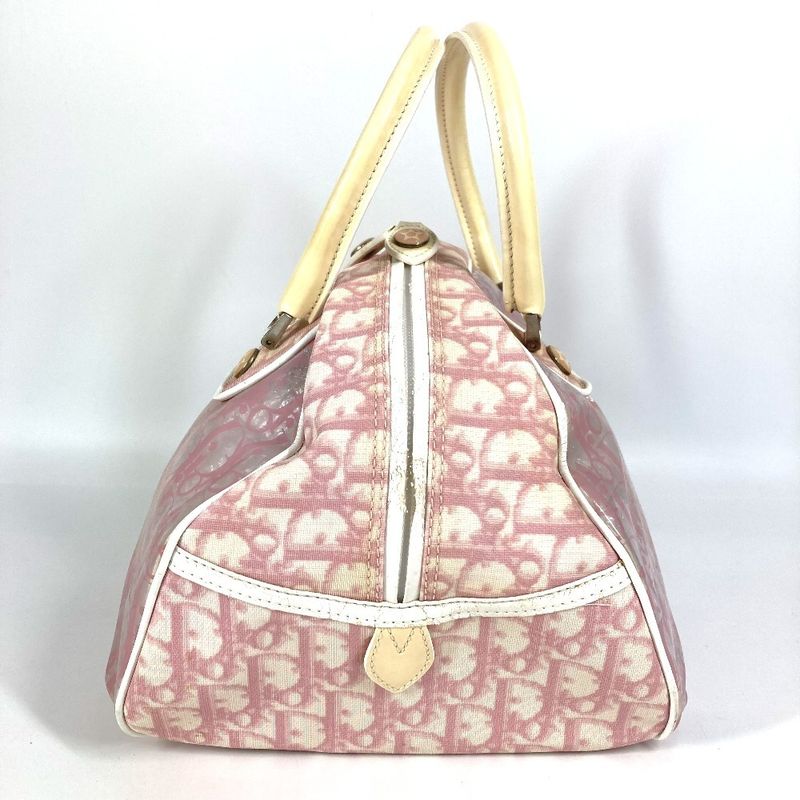 DIOR Handbag Trotter Logo Vinyl Pink
