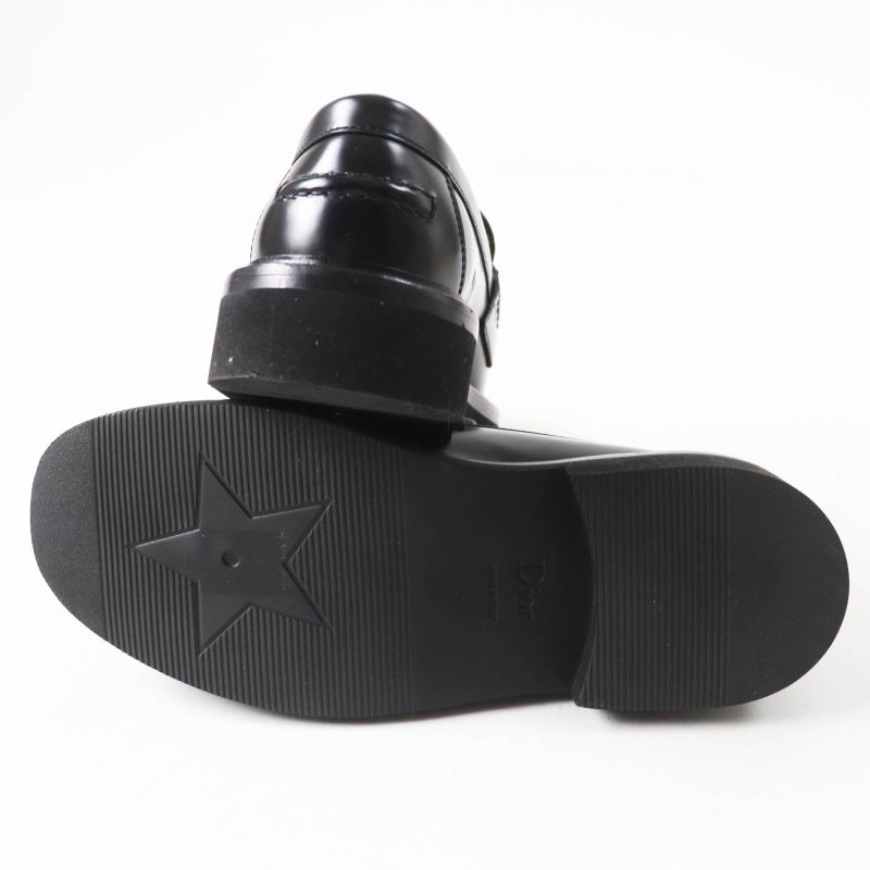 Christian DIOR BOY Leather Loafers Black 35 Women
