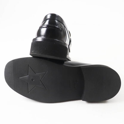 Christian DIOR BOY Leather Loafers Black 35 Women