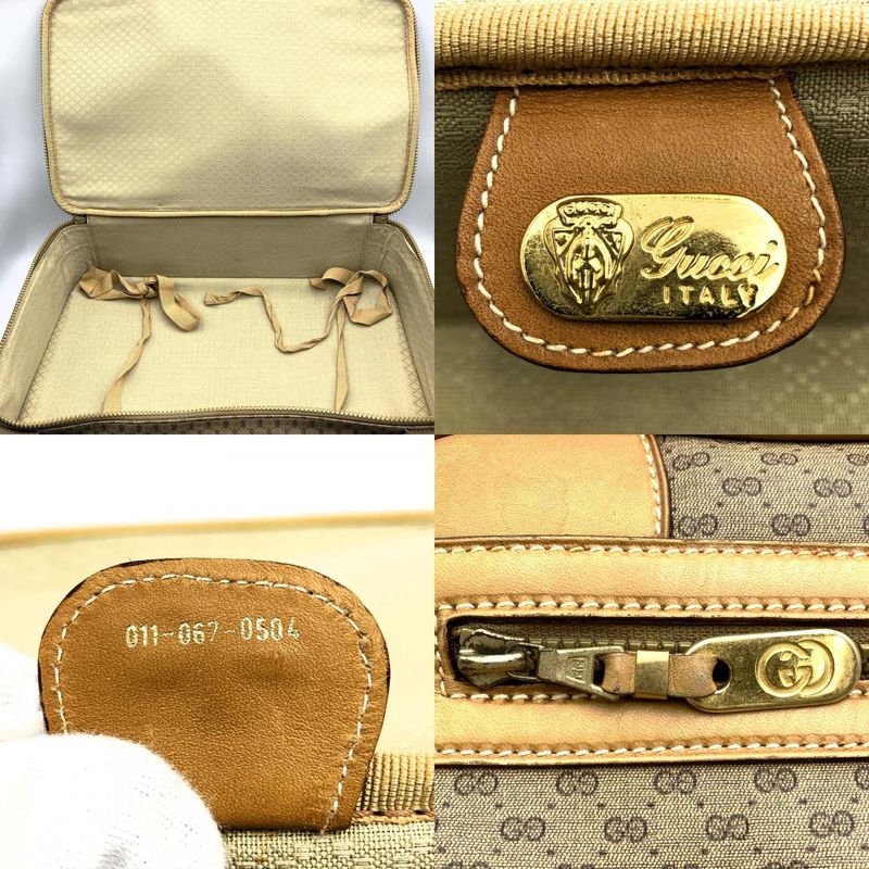 Gucci Old Gucci 011 067 0504 Micro GG Sherry Line Travel Bag Trunk Case