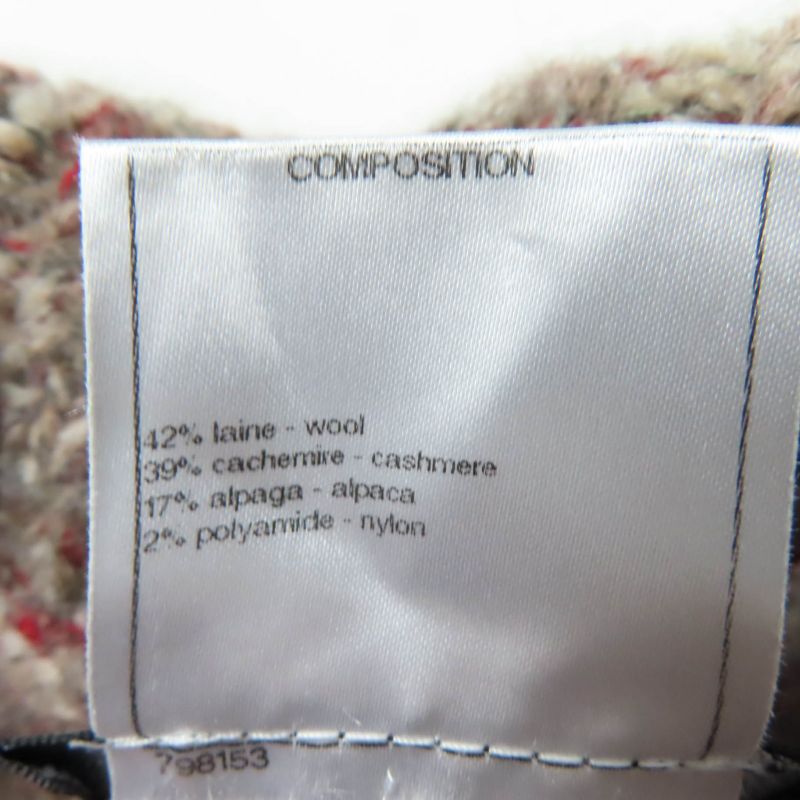 CHANEL P420009k03238 Wool Cashmere Alpaca Blend Coco Mark Button Short Sleeve