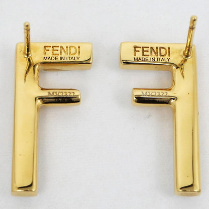 Fendi Earrings Fast Logo Brass Crystal 8ah713 Gold Women's Accessories