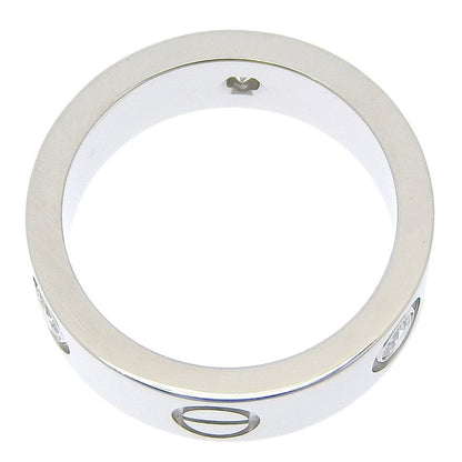 Cartier Love Ring Half Diamond 18kwhite Gold And Diamond #9 8.1g Ring