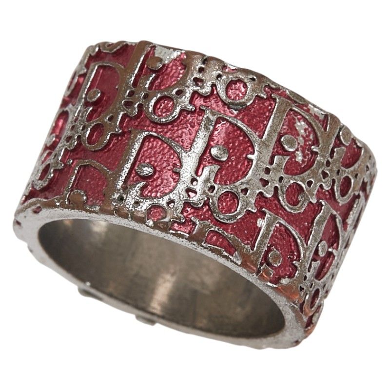 Dior Trotter Ring Ring #5 Silver Red Metal Women's Dior