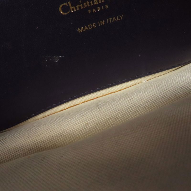 Christian DIOR Chain Wallet With Trotter Pattern Long Wallet With Coin Purse