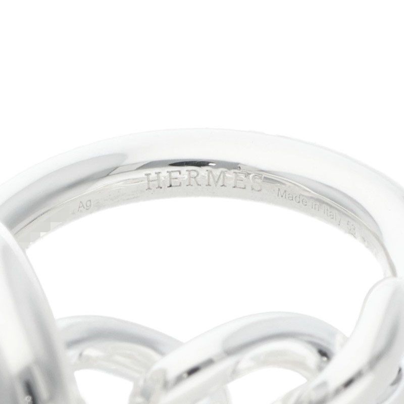 Hermes Croisette Silver Ring Men's 53 12