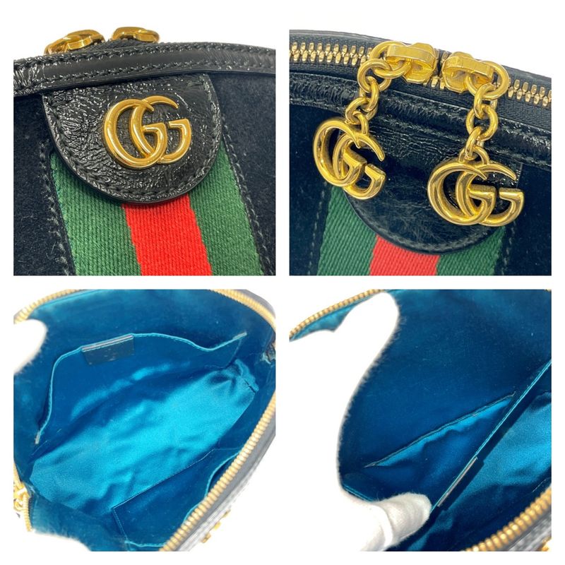 Gucci 499621 and 486628 Suede Ophidia Ggmarmont Shoulder Bag Black 371302