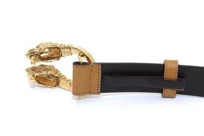 Gucci Double Taiga - Head Buckle Leather Belt 70 28 037 1766 1424 Beige Made In