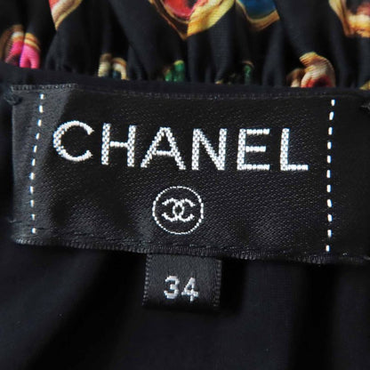 CHANEL P70157 Coco Mark Total Off Shoulder Sheer Ring Blouse Black Multi 34