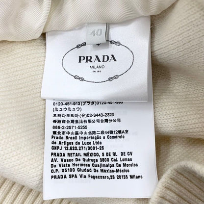 Prada Top White Black Hoodie Hoody Logo Knit Cashmere