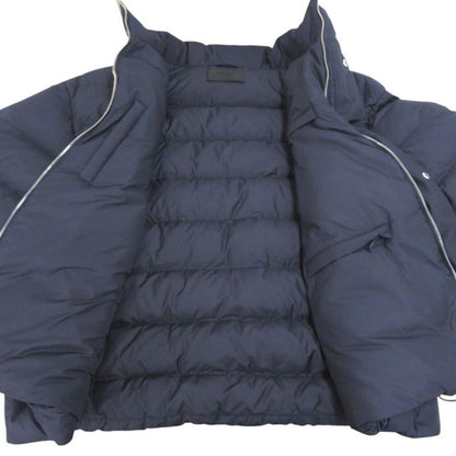 Prada Cropped Technical Fabric Hooded Down Jacket Navy 0513 Prada