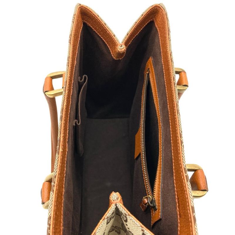 Gucci Tote Bag GG Canvas Leather 120895 Beige