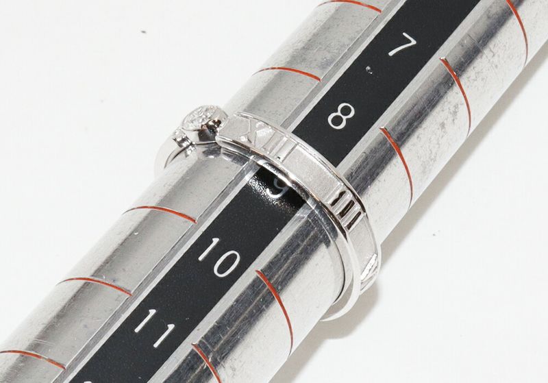 Tiffany & Co Ring 18K White Gold Diamond 1P Atlas Closed Ring Narrow Ring