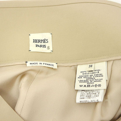 Hermes Tucked Pleated Skirt 38 Beige Hair Long Sold