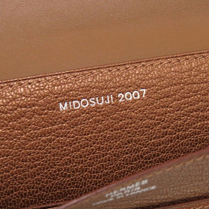 Hermes Dogon GM Midosuji Limited Chevre Bronze Silver Hardware □K Engraved Long