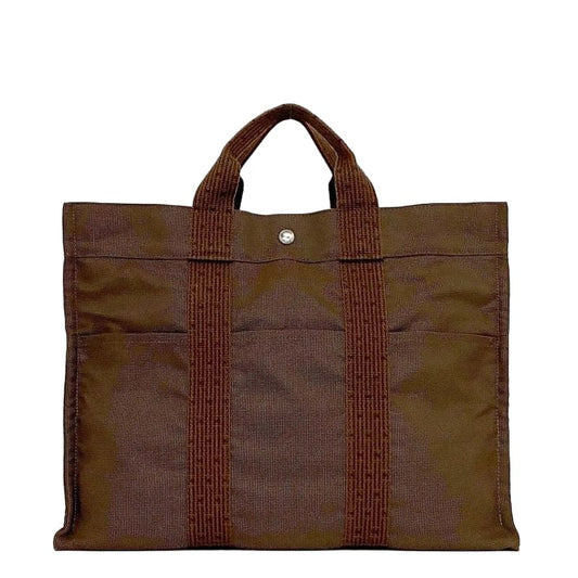 Hermes Tote Bag Tote MM Brown Her Line Excellent Condition