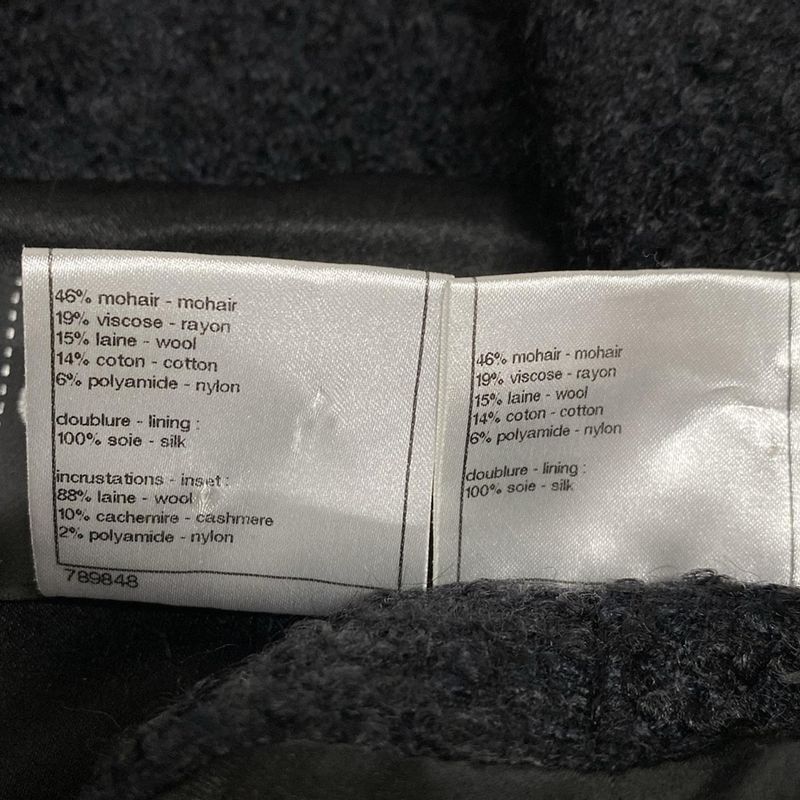 Chanel Skirt Suit Size 36 S Ladies - P36756/p36722 Black Mohair Blend W/camelia