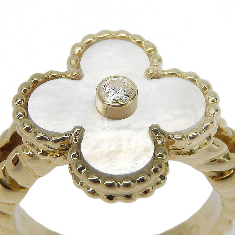 Van Cleef & Arpels Van Cleef & Arpels Alhambra 18K Yellow Gold No 9 White Shell