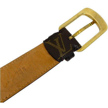Louis Vuitton M6919 Ct0065 Belt Santure Ellipse Monogram Canvas Brown Gold Logo