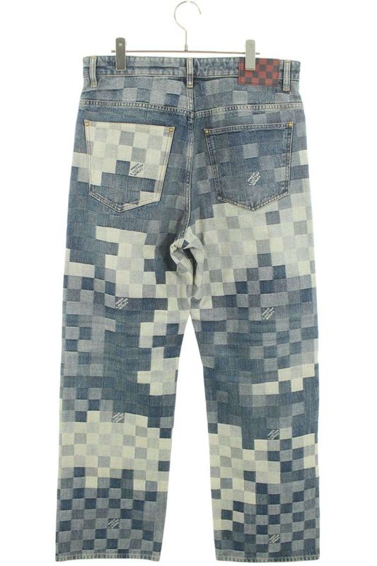 Louis Vuitton 24SS Rm241 GCO Hqd87w Damier Denim Skate Denim Pants Men's 32