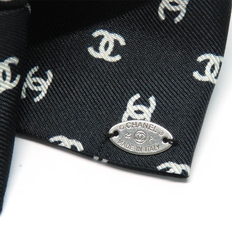 Chanel Valletta Aaa821 25P Coco Mark Ribbon Black Silk Hair Accessory
