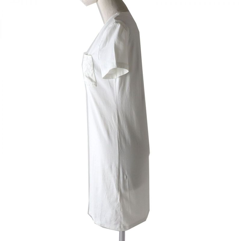 Hermes 22SS Chaine D'ancre Cotton Short Sleeve Dress/tunic With Embroidered