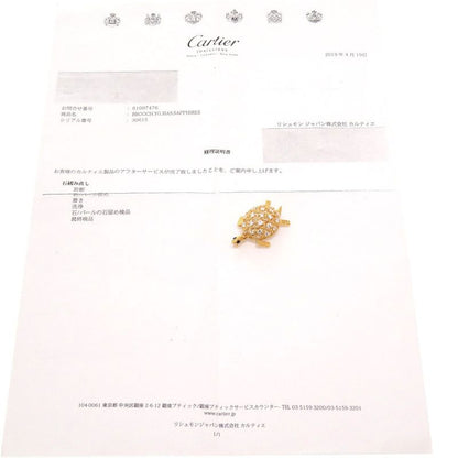 Cartier Turtle 750yg Diamond/sapphire Brooch 18K Yellow Gold/diamond/sapphire