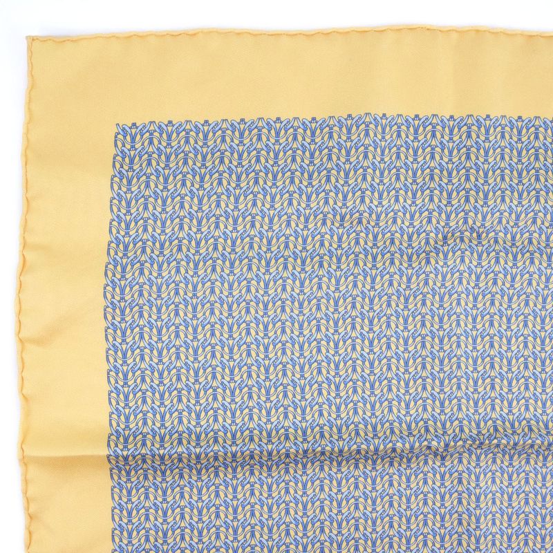 Hermes Carré 42 Chain Silk Beige Women's Scarf