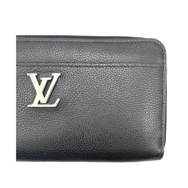 Louis Vuitton M62622 Zippy Lock Me Black Round Zipper Long Wallet Silver
