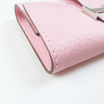 Hermes Bearn Rose Confetti Silver Hardware Chevre Misol 4-ring Key Case With Z