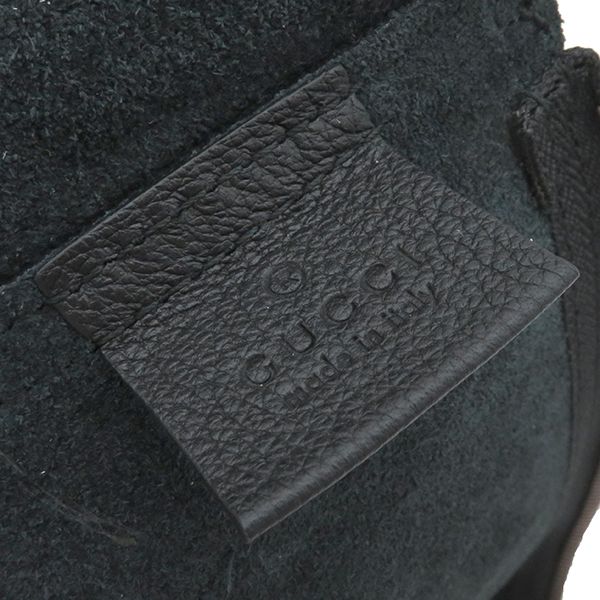 Gucci Clutch Bag Portfolio Leather Black Gold Hardware Logo Print Black 500984