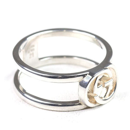Gucci Interlocking Wide Open Band Star Ring Silver Ag925 Size 21 (actual Size