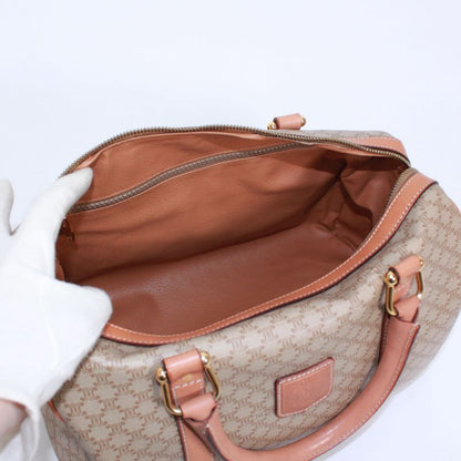 Celine Macadam Leather X PVC Beige Handbag Gold