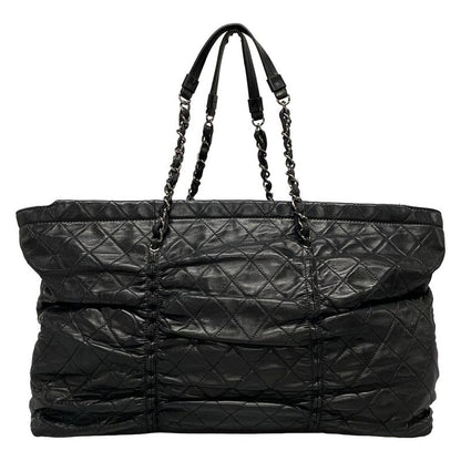 Chanel Shoulder Bag Matelasse Black Silver Hardware / Chain Shoulder / Gathered