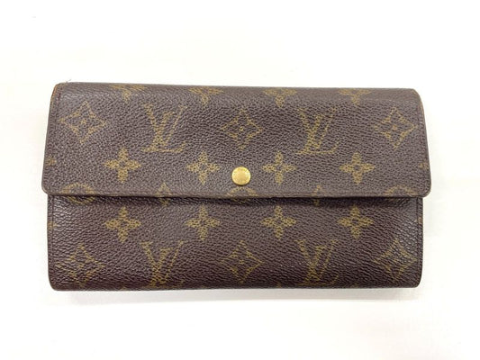Louis Vuitton Monogram Pochette Porte Monet Cles Di Long Wallet M61725 Brown