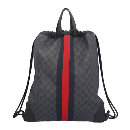 Gucci Drawstring Bag Sherry Backpack Daypack GG Supreme Canvas 473872 Men's
