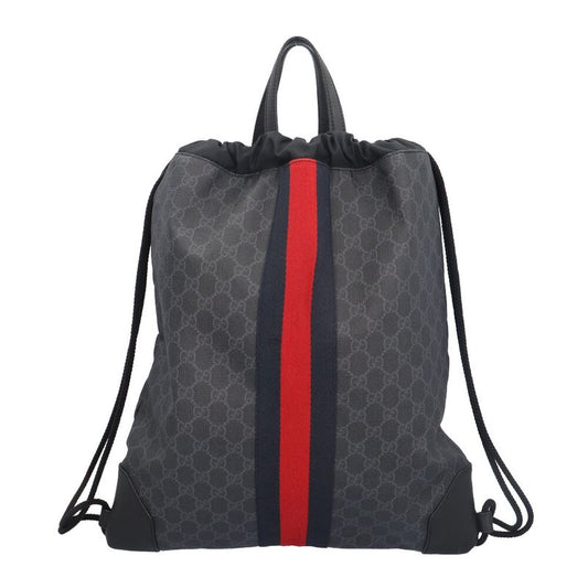 Gucci Drawstring Bag Sherry Backpack Daypack GG Supreme Canvas 473872 Men's