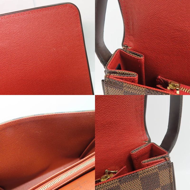 Louis Vuitton Tribeca Carre N51161 Damier Ebene One Shoulder Bag Brown