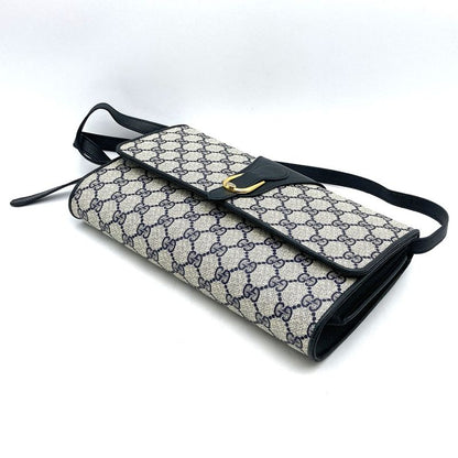 Gucci 904 02 Old Gucci Shoulder Bag Messenger GG Supreme Vintage Navy Ladies